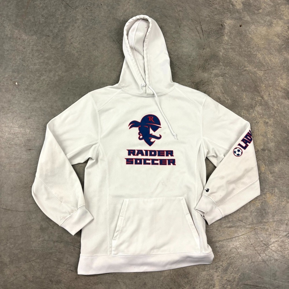 Badger Sport Raider Soccer Hoodie Small White Lady Raiders 2022 Soccer Pullover